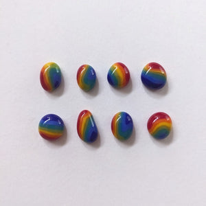 Fused Glass Rainbow Pebbles - D