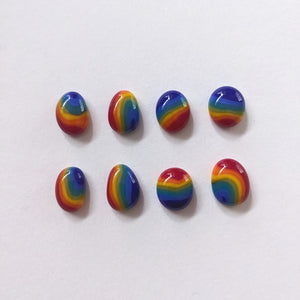 Fused Glass Rainbow Pebbles - C