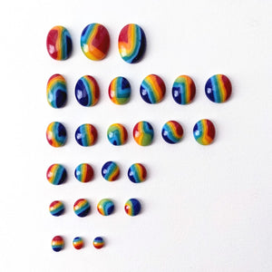 Fused Glass Rainbow Pebbles