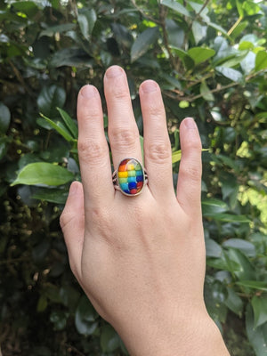 Rainbow Grid Ring