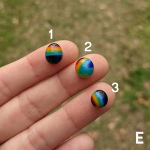 Fused Glass Rainbow with Black Pebbles