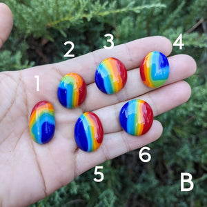 Fused Glass Rainbow Pebbles
