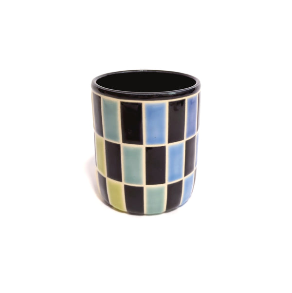 Rainbow & Black Checker Cup