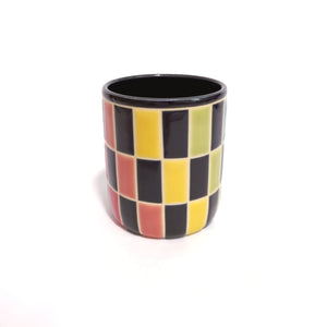 Rainbow & Black Checker Cup