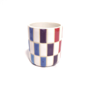 Rainbow & White Checker Cup