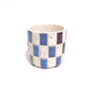 Speckled Rainbow & White Checker Cup