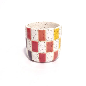 Speckled Rainbow & White Checker Cup