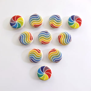 Porcelain Magnet - Rainbow Swirl