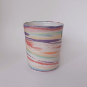 Rainbow Marbled Porcelain Cup