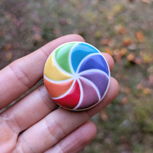 Porcelain Magnet - Rainbow Wheel