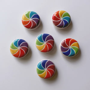 Porcelain Magnet - Rainbow Wheel