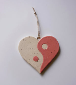 Yin Yang Heart Ornament