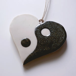 Yin Yang Heart Ornament