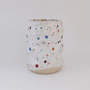 Rainbow White Confetti Bubble Cup