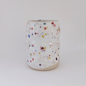 Rainbow White Confetti Bubble Cup
