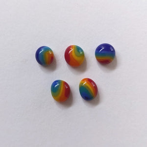 Fused Glass Rainbow Pebbles - E