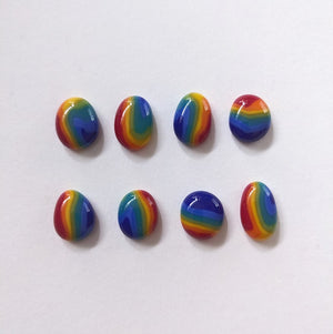 Fused Glass Rainbow Pebbles - B
