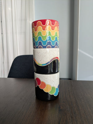 Rainbow Zig Zag Dot Cup - Speckled