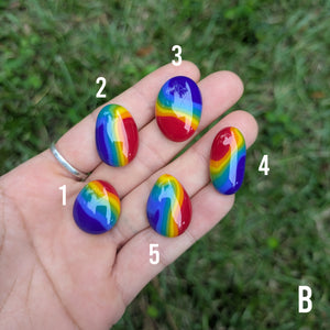Fused Glass Rainbow Pebbles - B