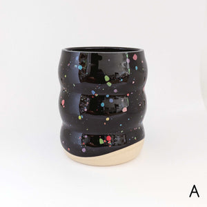 Rainbow Black Confetti Bubble Cup