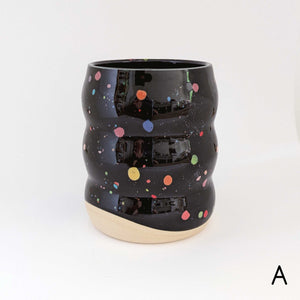 Rainbow Black Confetti Bubble Cup