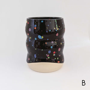 Rainbow Black Confetti Bubble Cup