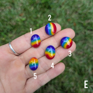 Fused Glass Rainbow Pebbles - E