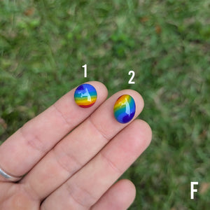Fused Glass Rainbow Pebbles - F