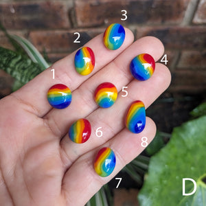 Fused Glass Rainbow Pebbles - D