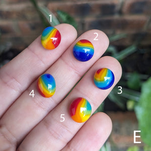 Fused Glass Rainbow Pebbles - E