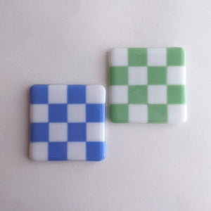 Fused Glass Checkered Coasters