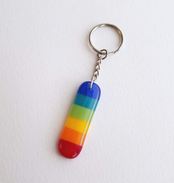 Fused Glass Keychain - Wide Eyed Designs