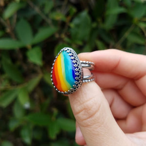 Rainbow Teardrop Ring