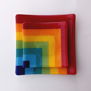Fused Glass Square Plates (Seconds)