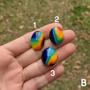 Fused Glass Rainbow with Black Pebbles