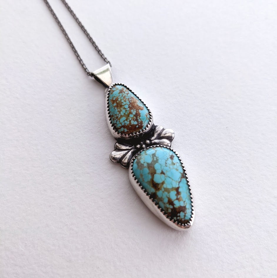 Number 8 Turquoise Pendant Necklace - Wide Eyed Designs