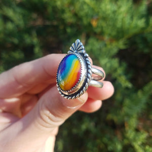 Rainbow Ring with Silver Accents