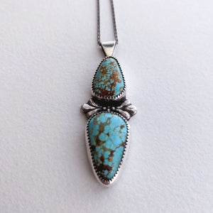 Number 8 Turquoise Pendant Necklace