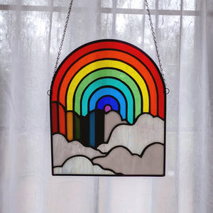 Rainbow in the Clouds Suncatcher