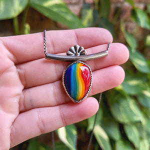 Teardrop Rainbow Pendant Necklaces