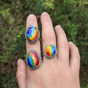 Rainbow Ring with Silver Accents