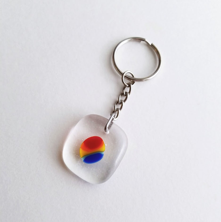 Fused Glass Keychain - Wide Eyed Designs