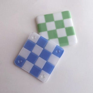 Fused Glass Checkered Coasters