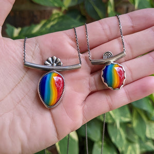 Teardrop Rainbow Pendant Necklaces